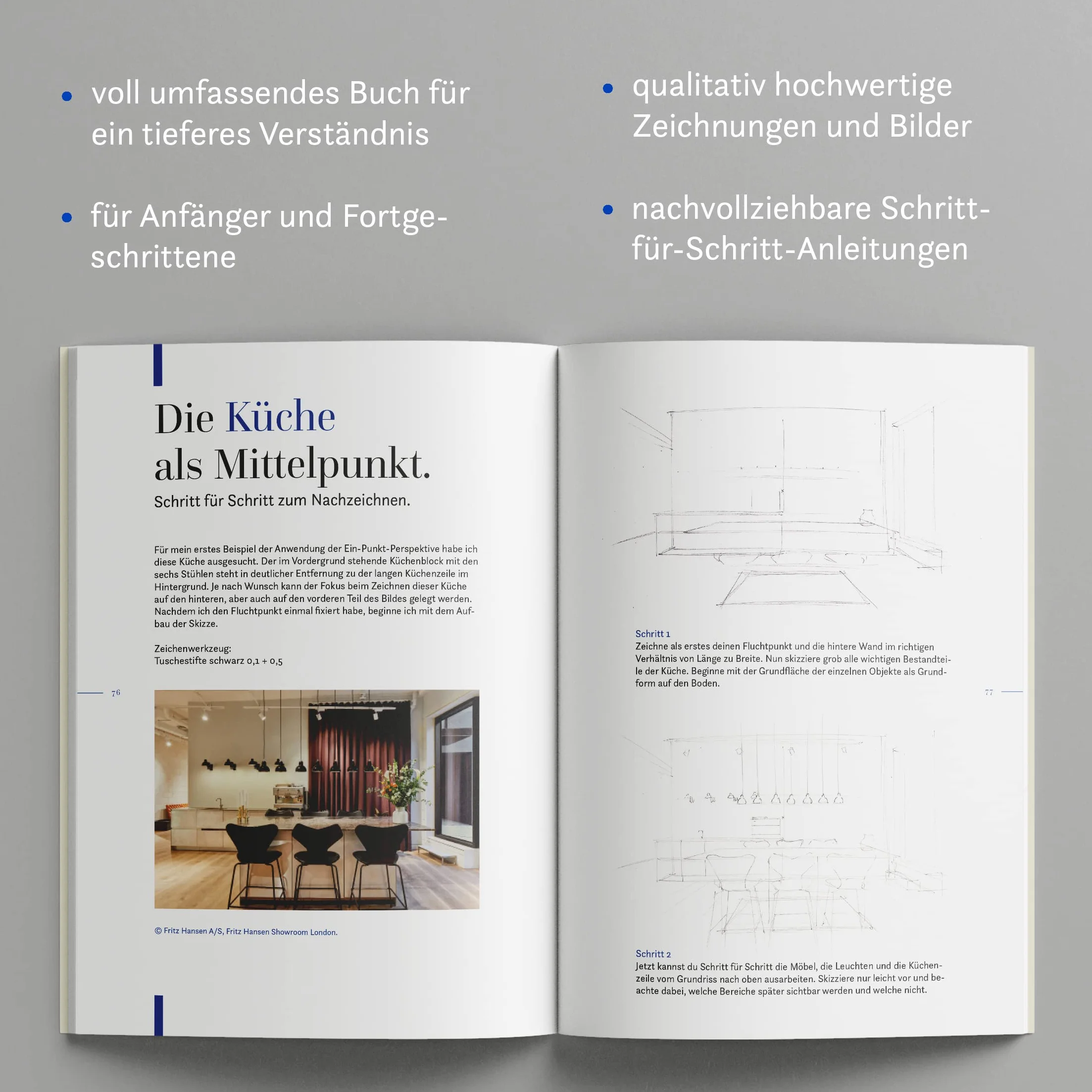 Innenarchitektur zeichnen leicht gemacht: schnell und einfach zeichnen lernen. Das Innenarchitekturbuch mit verständlichen Anleitungen, Übungen, Tipps und Tricks.: 3