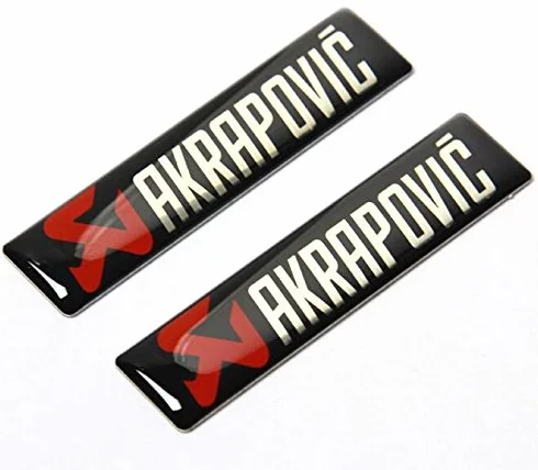 paxten (TM) 2 x uniwersalne 60 x 14 mm do Akrapovic Scarico emblemat, logo, naklejka na samochód, motocykl, epoksydowa