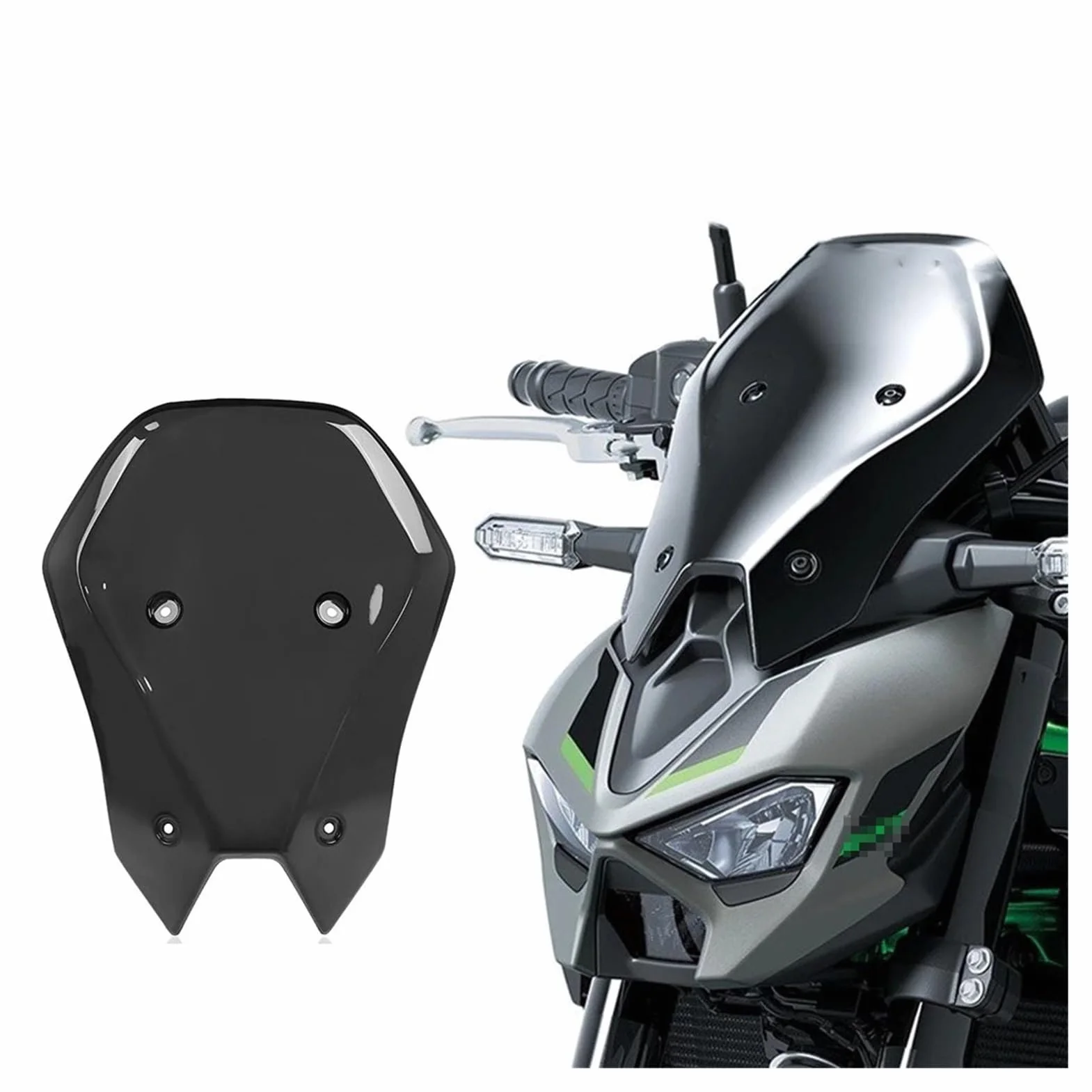 Duża i wysoka osłona przedniej szyby kompatybilna z Kawasaki Z900 ABS Z 900 SE ABS 2025, osłona przedniej szyby motocykla Touring (lekki dym)