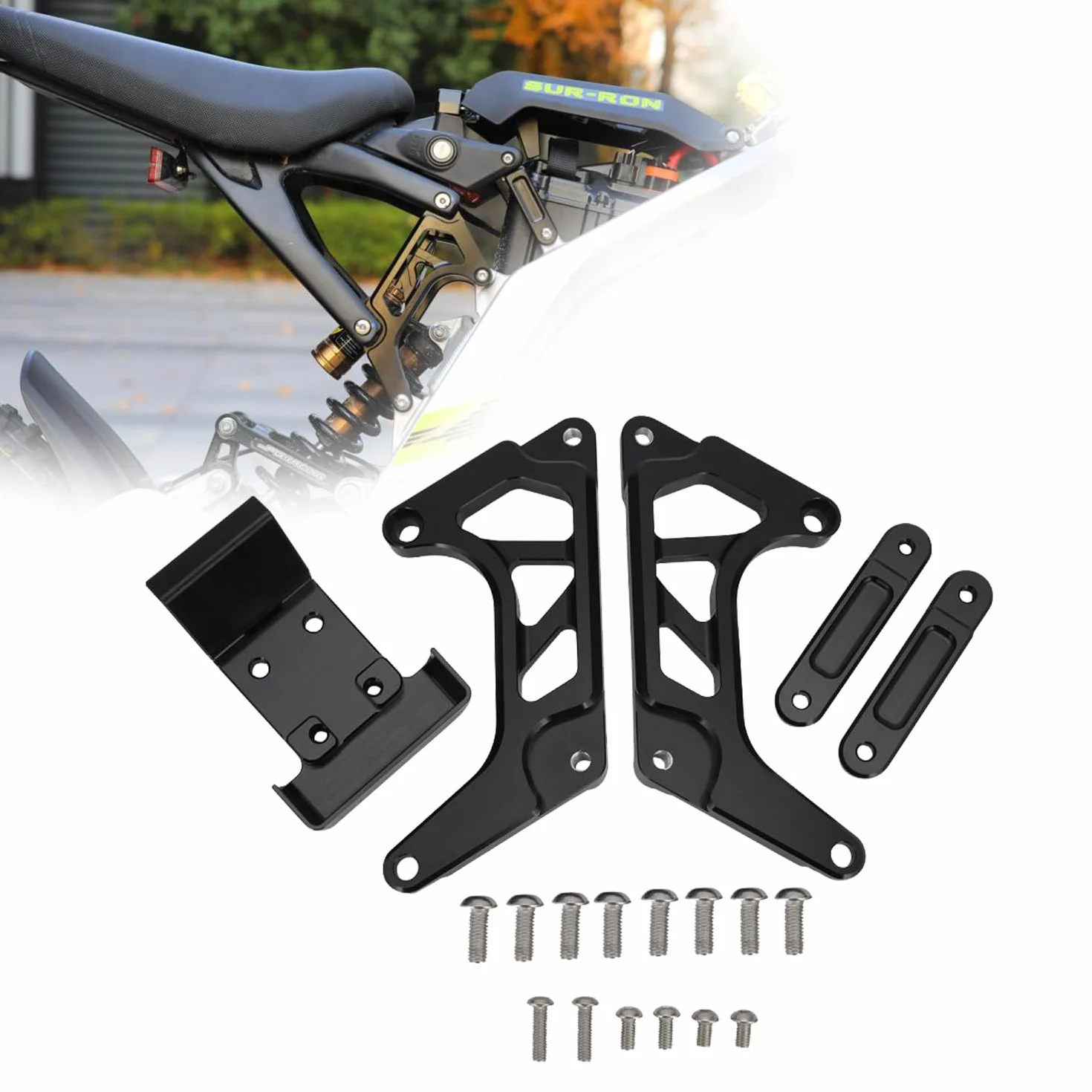 Przedłużacze foteli motocyklowych, ramka pomocnicza, zestaw do podnoszenia fotela dla Sur Ron Light Bee X S/X/L1 X160 X260 - czarne