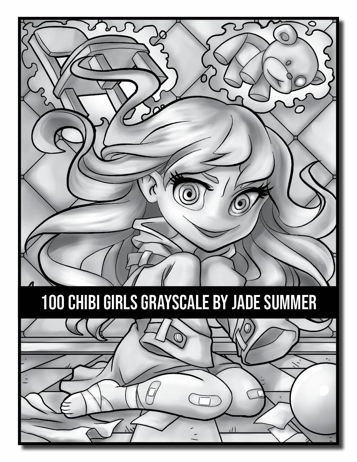 100 Chibi Girls Grayscale: An Adult Coloring Book Collection with Cute Girls, Fantasy, Horror, Christmas, and More!