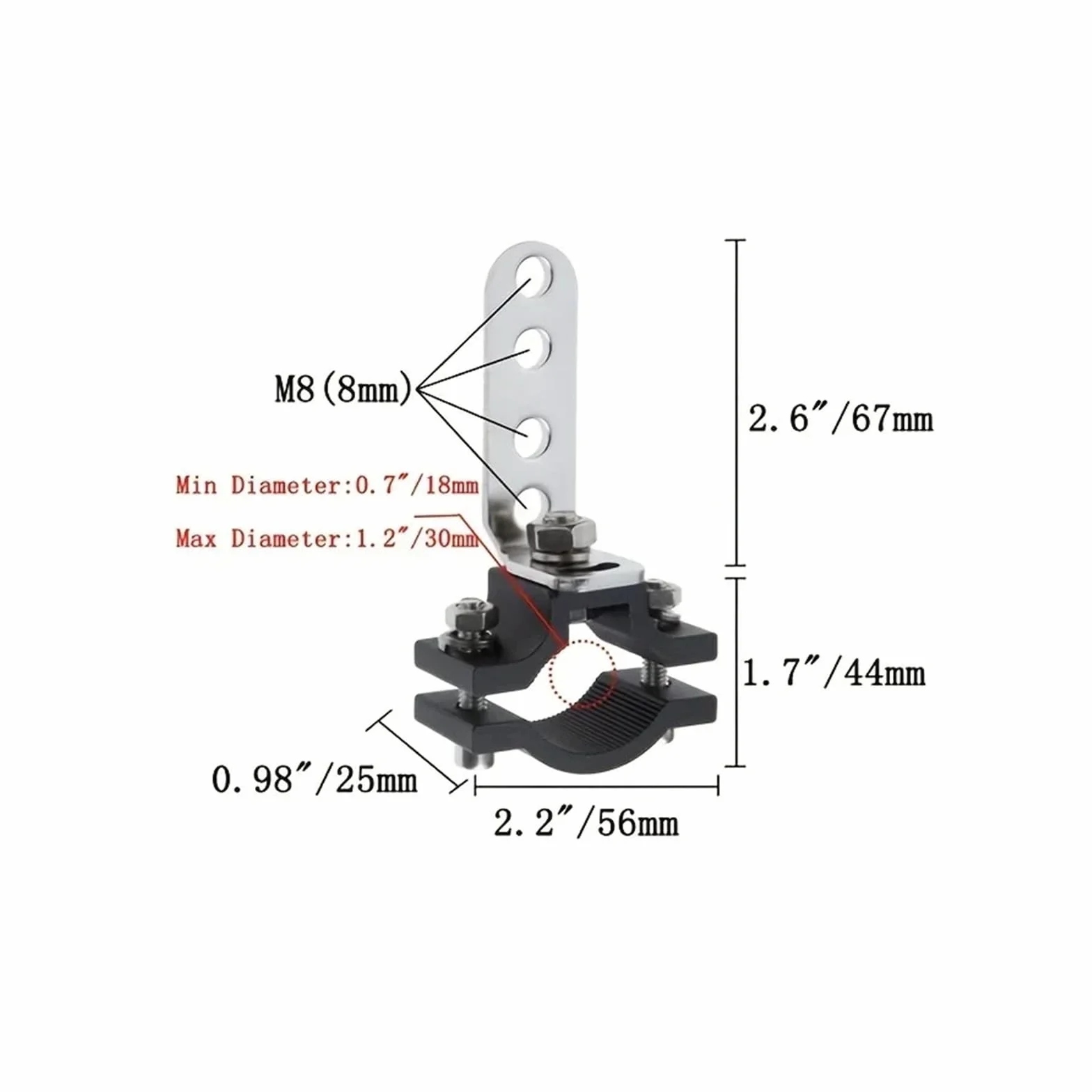 Universal Motorcycle Bull Bar Mount Bracket Headlight Spotlights Clamp Offroad Tube Mounting Holder 22-32mm Black 2PCS