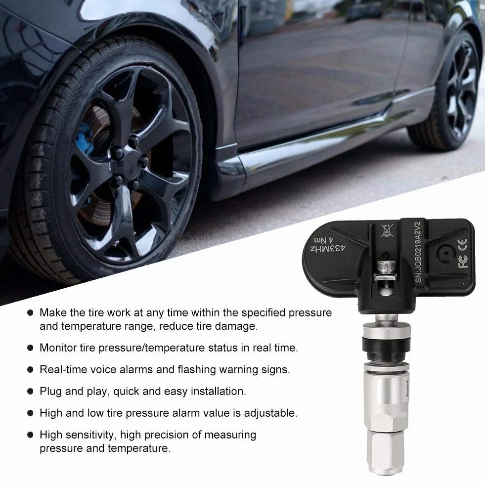 Akozon TPMS USB System monitorowania ciśnienia w oponach z wewnętrznym czujnikiem do nawigacji Android