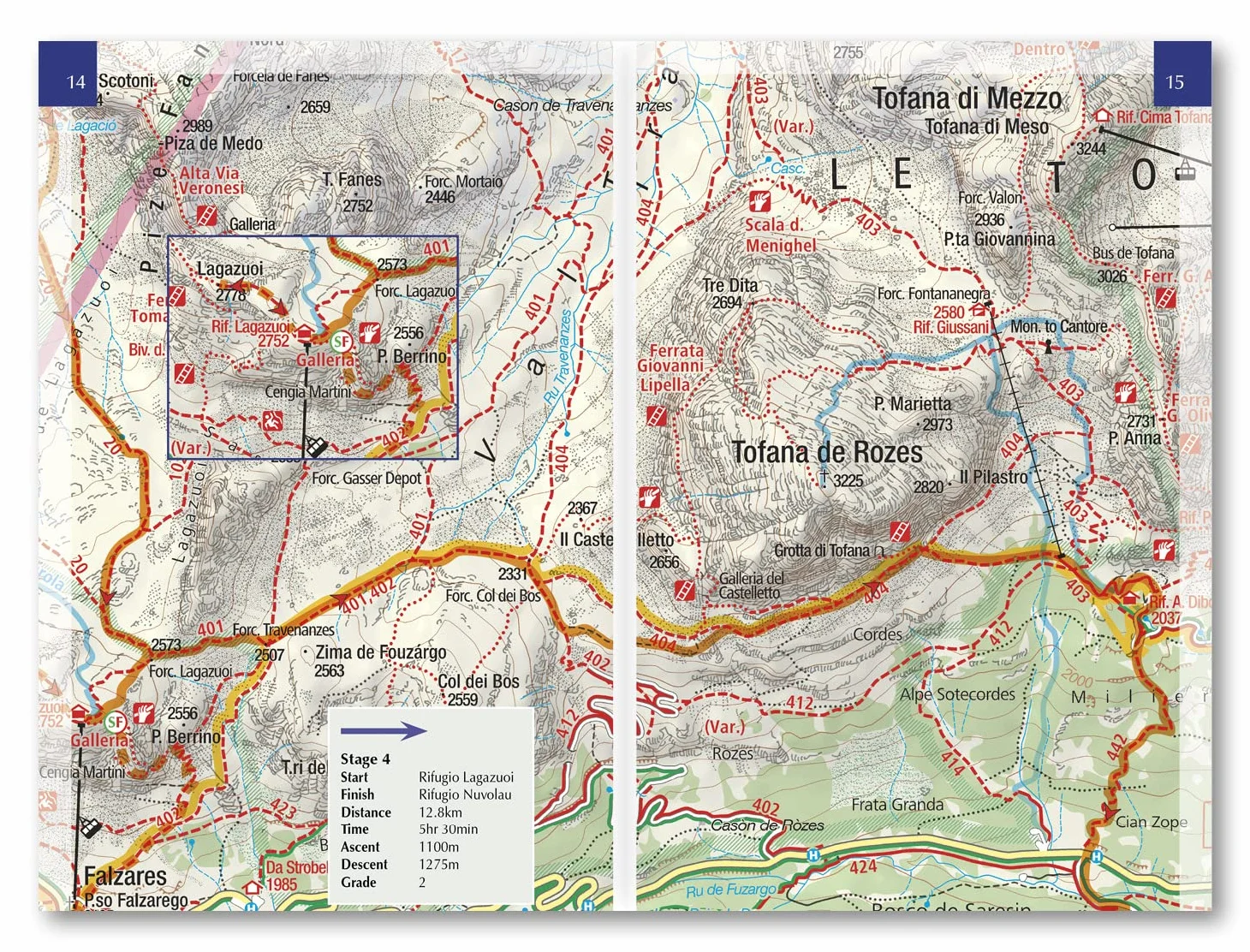 Trekking in the dolomites alta via 1: Includes 1:25,000 Map Booklet