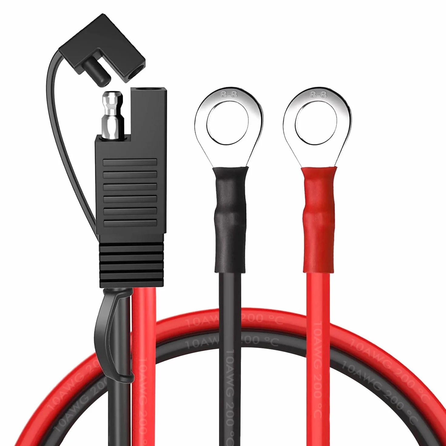 Kabel SAE 10AWG O Ring 8 mm akumulator motocyklowy 12 V 24 V do ładowania akumulatora samochodowego i motocyklowego