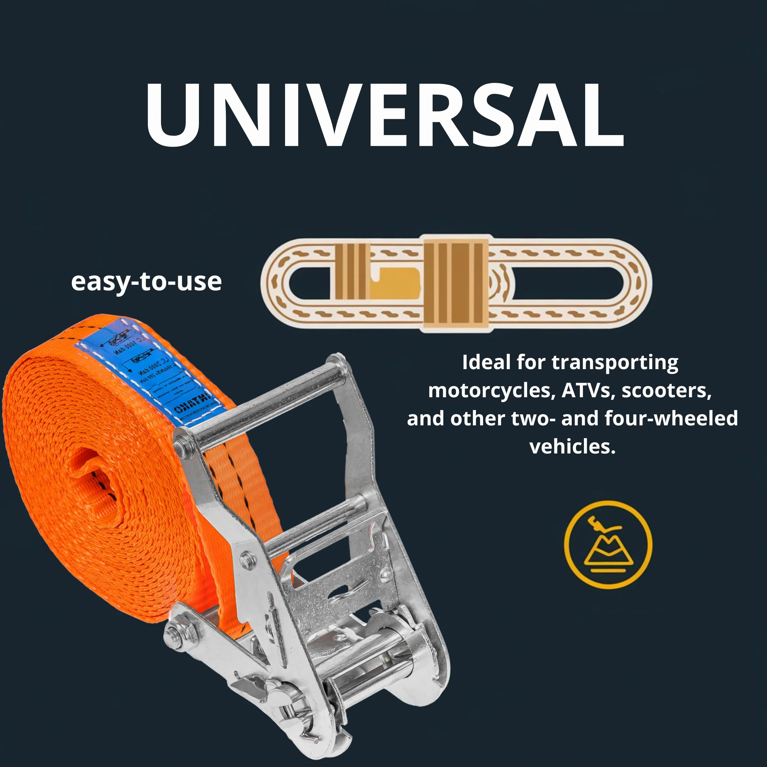 INTAKO - Pas Transportowy Jednoczęściowy - 6m 2000kg 35mm - Pasy Transportowe Mocujące z Klamrą (2 sztuki)