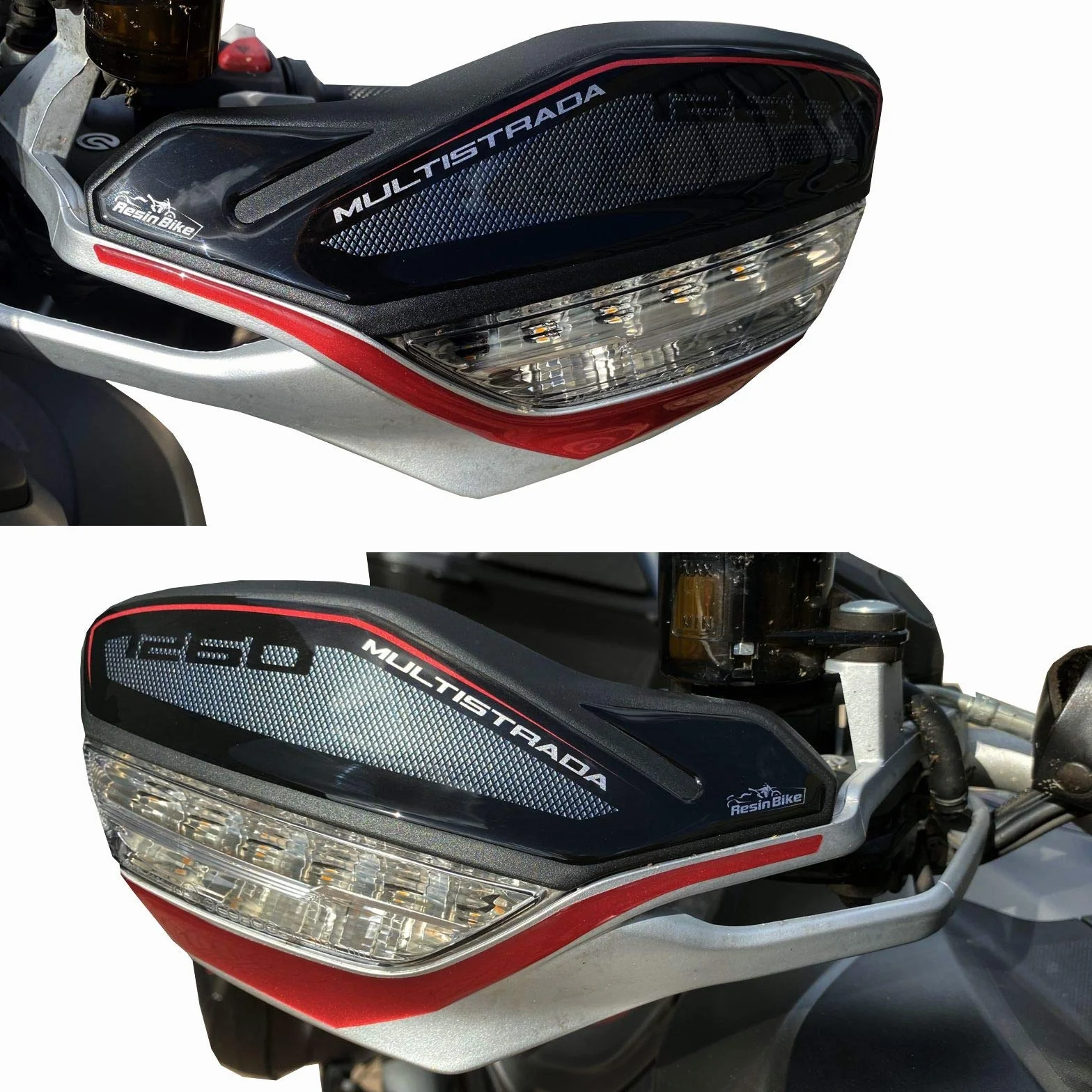 Naklejki 3D na motocykl Ducati Multistrada 1260 S Grand Tour 2018-2020, ochrona dłoni z żywicy