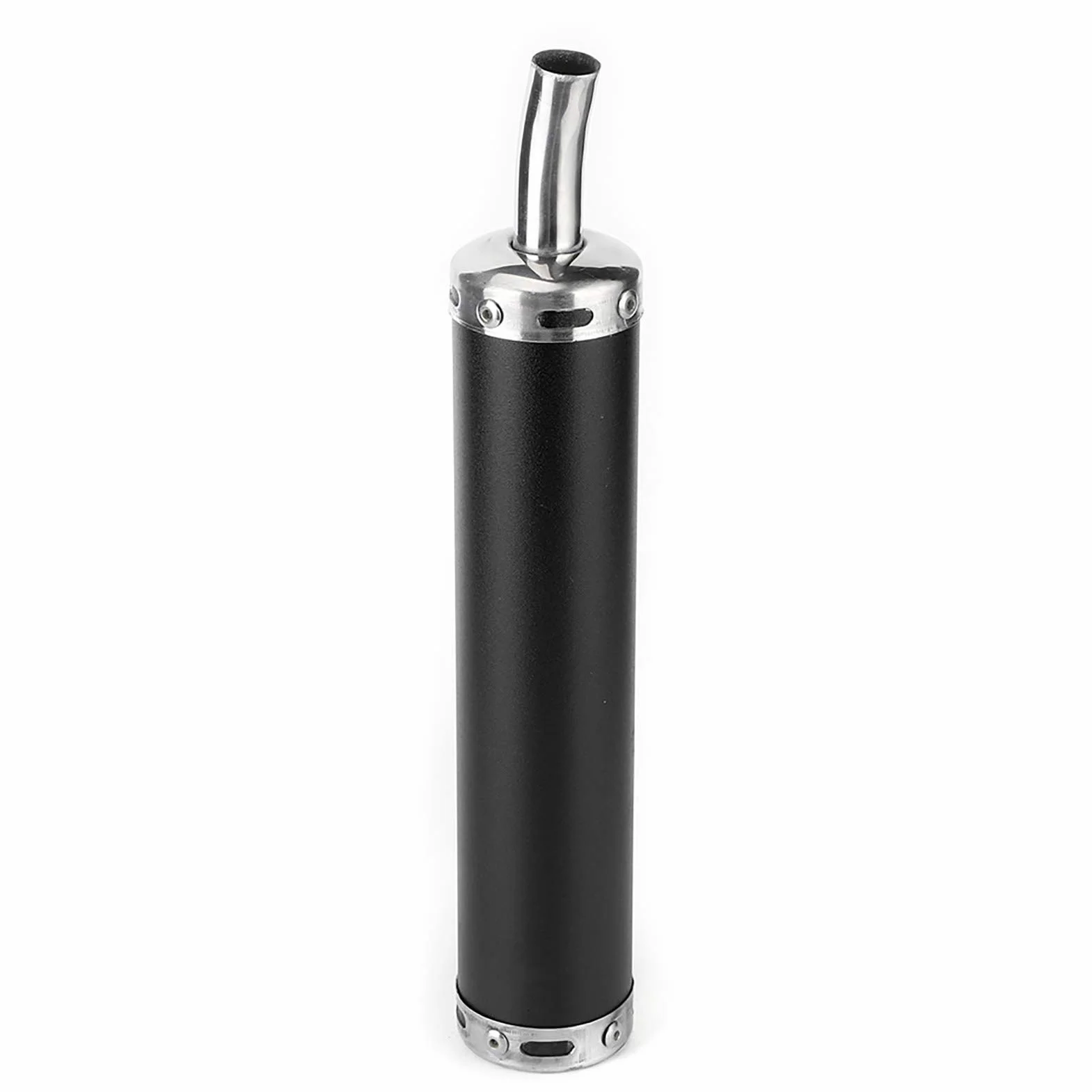 Tłumik Wydechowy Motoroweru, Tłumik Wydechowy ze Stali Nierdzewnej 20mm/0,8 Cala Zmodyfikowane Części do Motocykla 2-suwowegoBlack (Czarny)