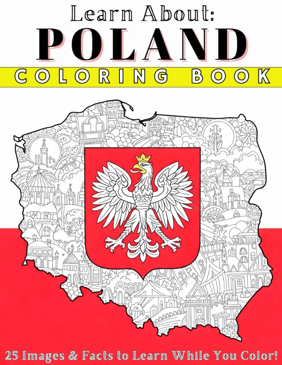 Learn About Poland: Coloring Book