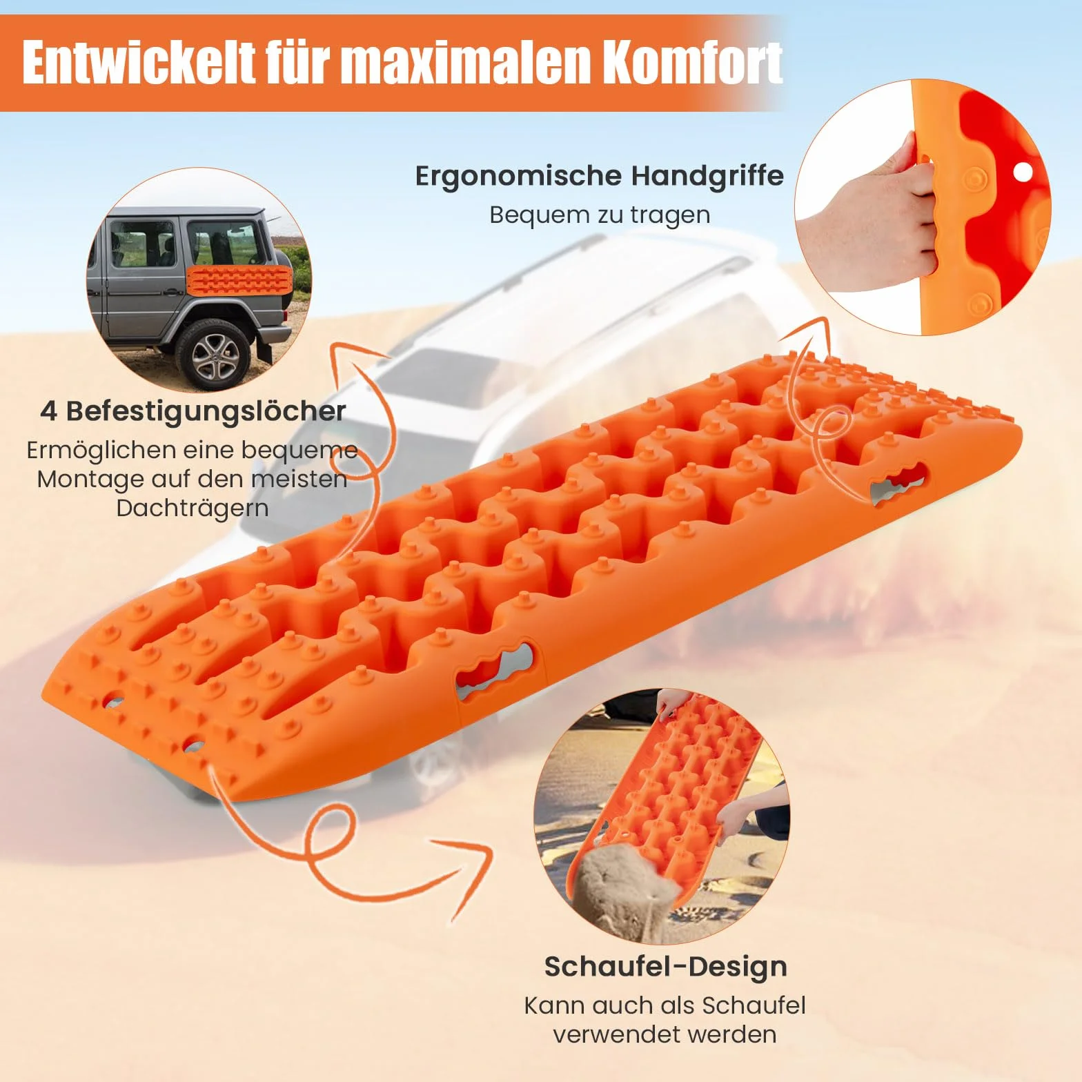 COSTWAY 2 sztuki maty trakcyjne 10T drabinka do opon offroad piasek błoto śnieg