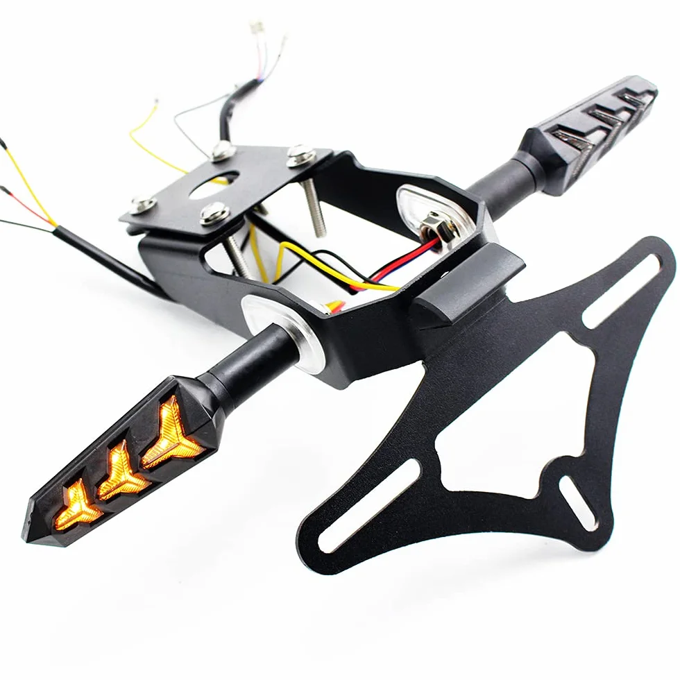 Uchwyt tablicy rejestracyjnej do Kawasaki Ninja 650 Z650 2017-2021 LED kierunkowskaz sekwencyjny