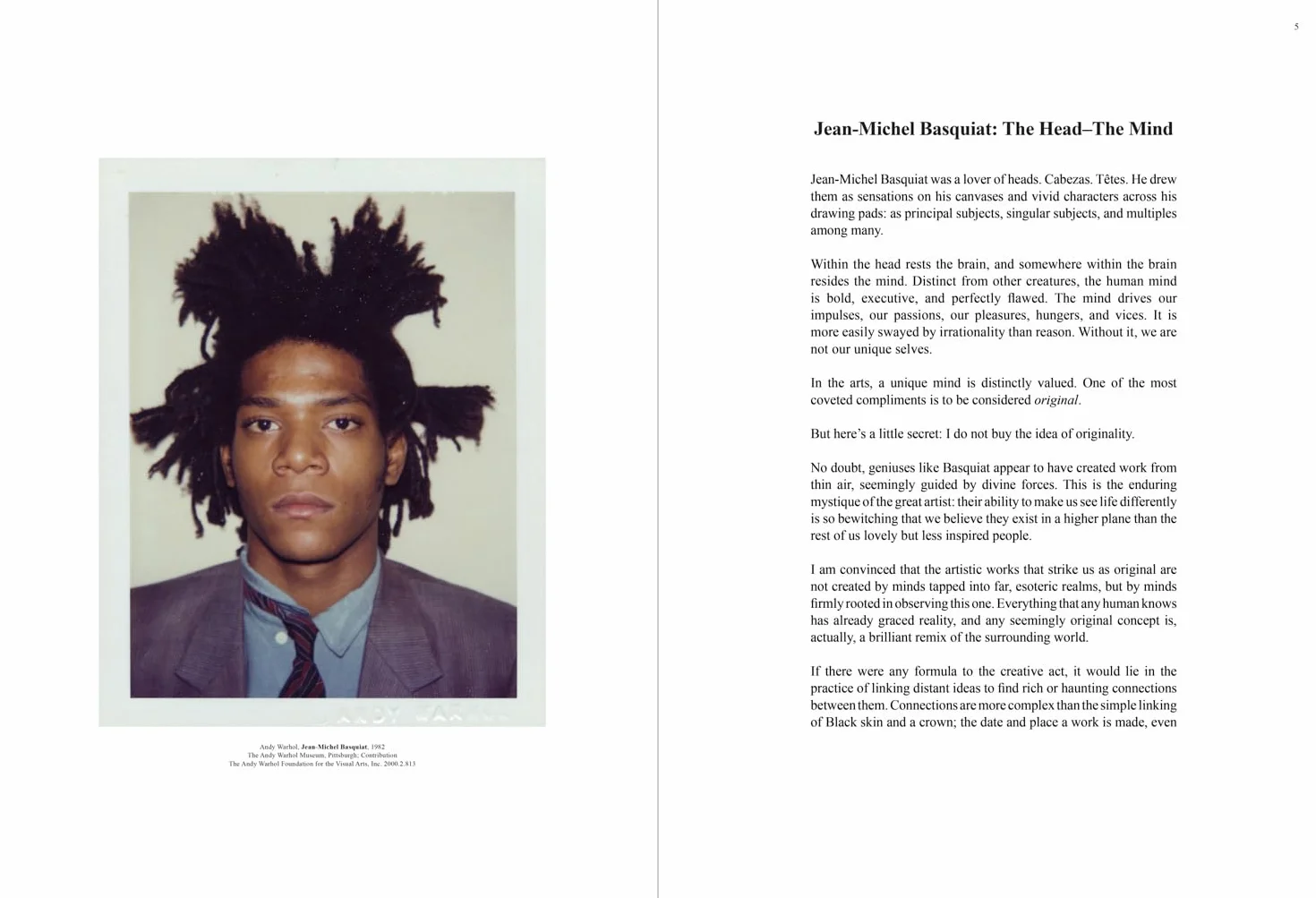 Jean-Michel Basquiat The Head The Mind /anglais
