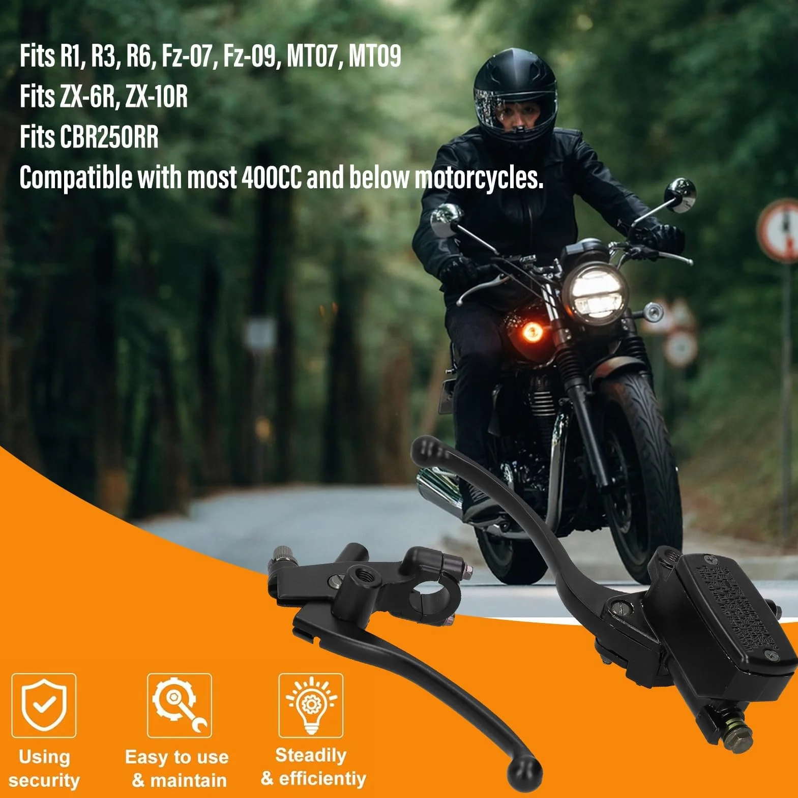 Hydrauliczna Dźwignia Hamulca ze Stopu Aluminium CNC, Czarna 22mm Uniwersalny Motocyklowy Zespół Dźwigni Sprzęgła Hydraulicznego Hamulca