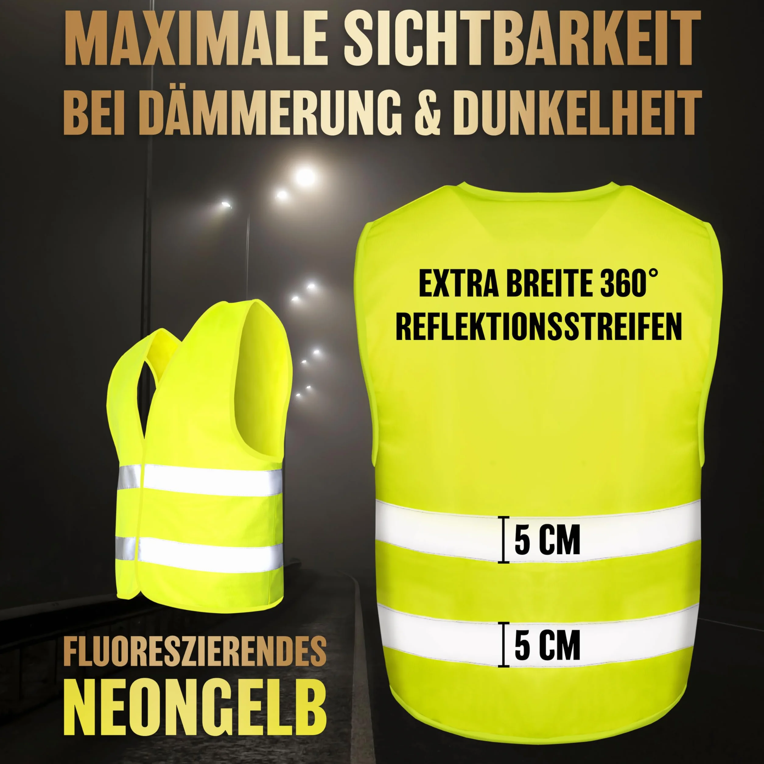 HELDENWERK Samochodowa Kamizelka Odblaskowa dla Dorosłych Zestaw 2 Sztuk